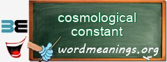 WordMeaning blackboard for cosmological constant